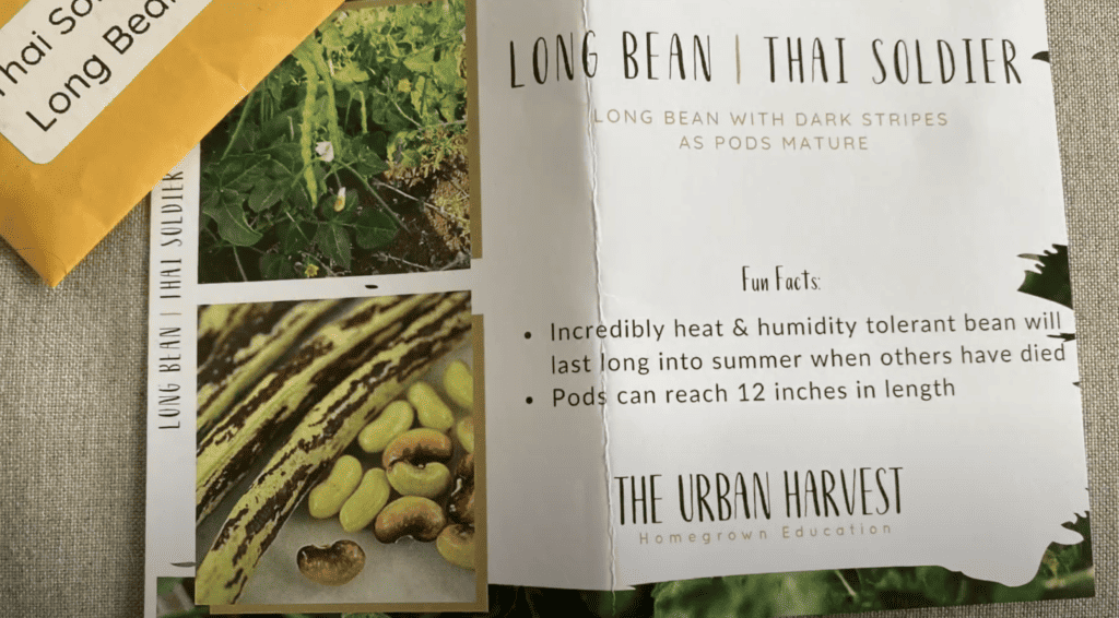 The urban harvest seed packet information